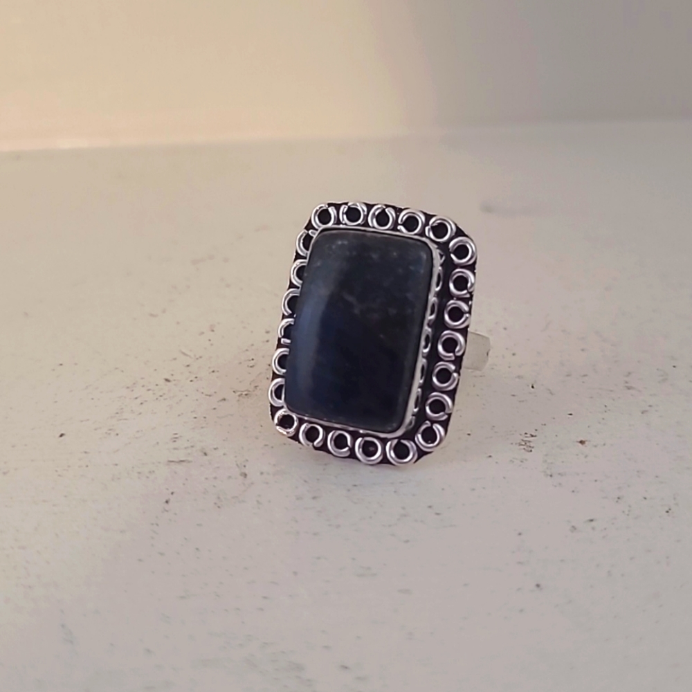 2 for $19! Natural Gemstone Silver Ring